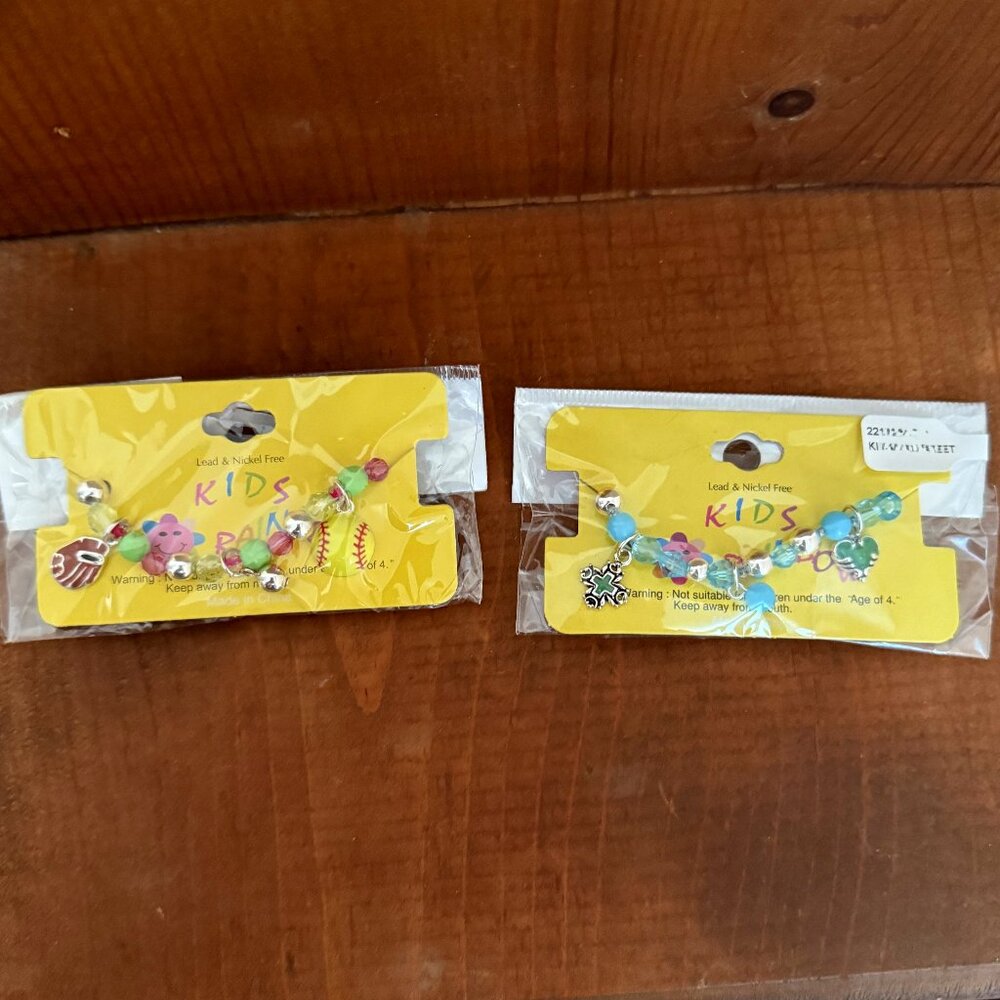 Childrens' Set of Beaaded Bracelets in Colorful Theme